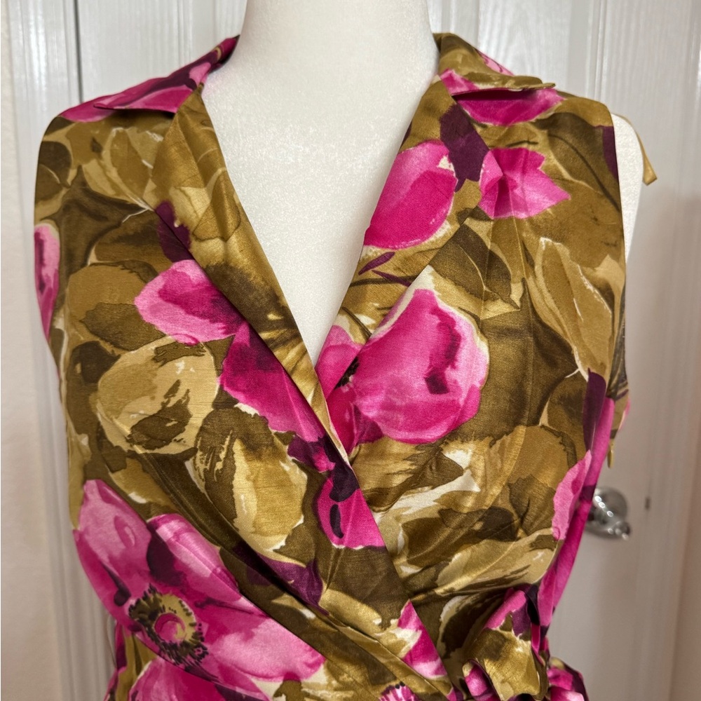 Jessica Howard Pink and Green Floral Midi Dress - Picture 3 of 7